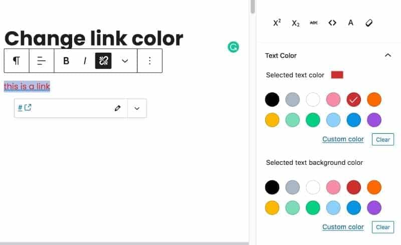 wordpress selected text color and background color